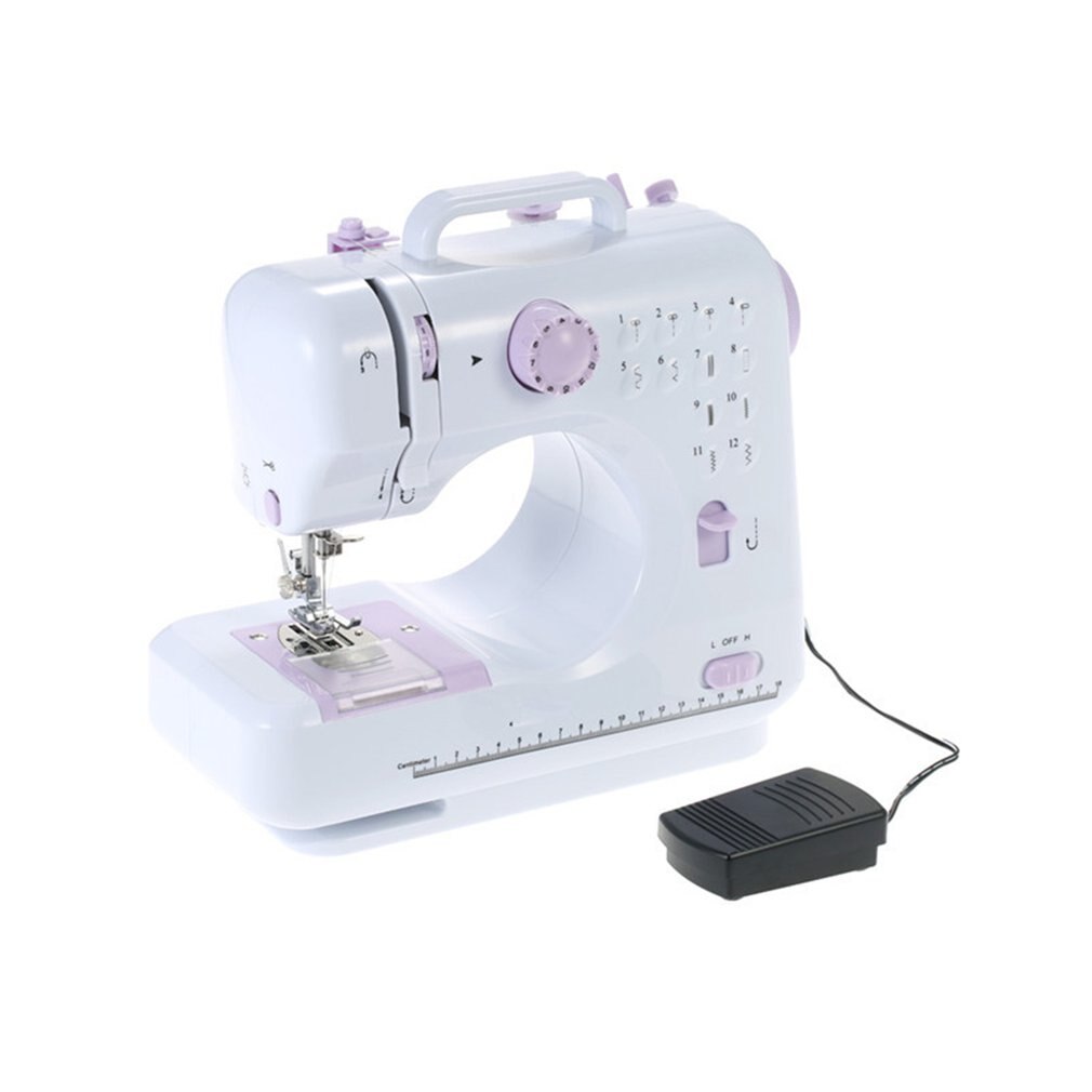 Mini 12 Stitches Sewing Machine Household Multifunction Double Thread And Speed Free-arm Electric Sewing Machine