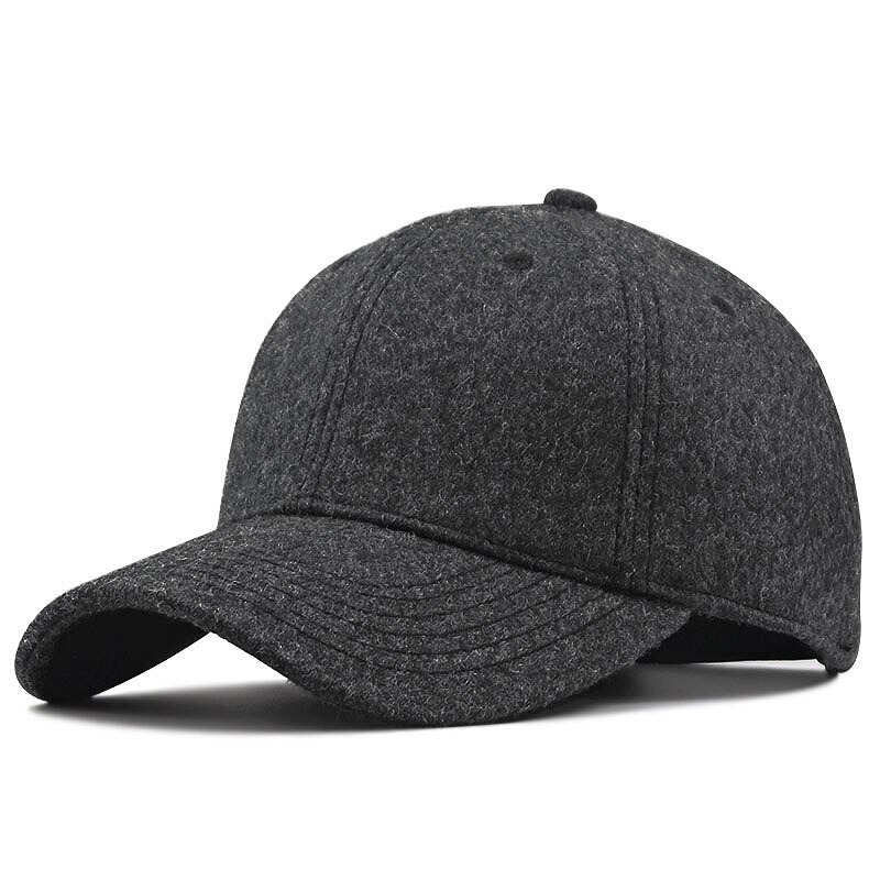 57-62cm 61-68cm big head man cappelli da baseball in lana di grandi dimensioni uomo inverno all&#39;aperto plus size cappellini sportivi in feltro: Dark Gray / 61-68cm