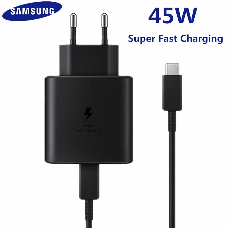 Original Samsung Super cargador rápido 45W PD rápido adaptador Cable de tipo C para Galaxy S20 Ultra S10 más S10E Nota 10 Pro A81 A91 A70