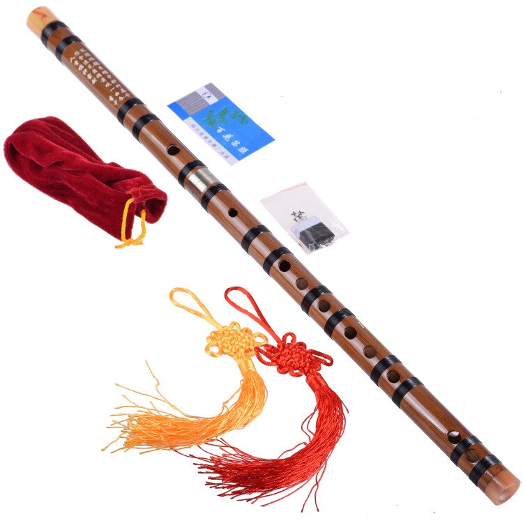 Kinesisk traditionel 6- huls bambusfløjte klarinetbegynder musikinstrument bronze bambusfløjte børn  dz01
