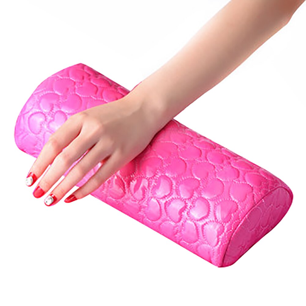 Washable Hand Rest Cushion Equipment Arm Anti Pressure Salon Nail Art Manicure Holder PU Leather Tool: Rose Red