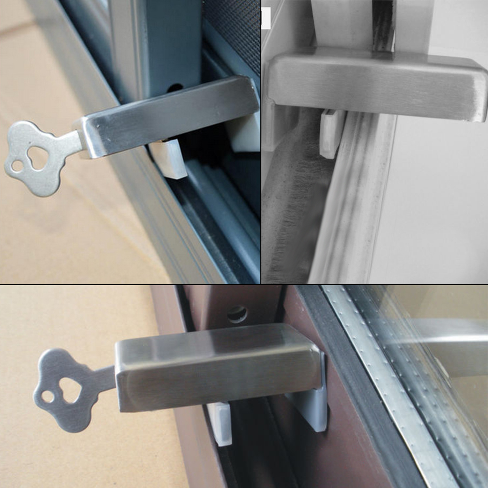 Window Lock Stopper Sliding Window Stainless Steel Safety Lock Child Protection Door And Window Anti-theft Lock Window Stopper