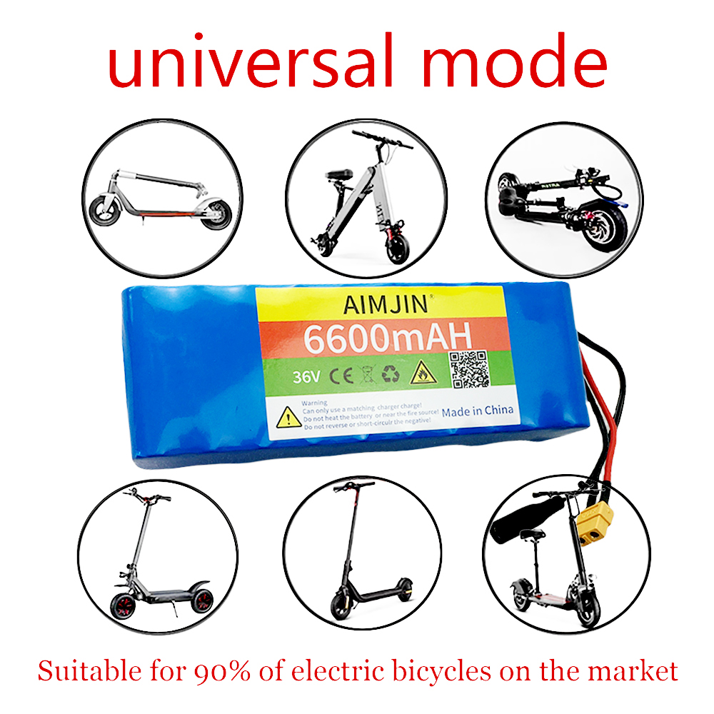 10S2P 36V 18650 6.6Ah Lithium Battery Pack Built-in BMS,For Electric 36V Scooter Bicycle