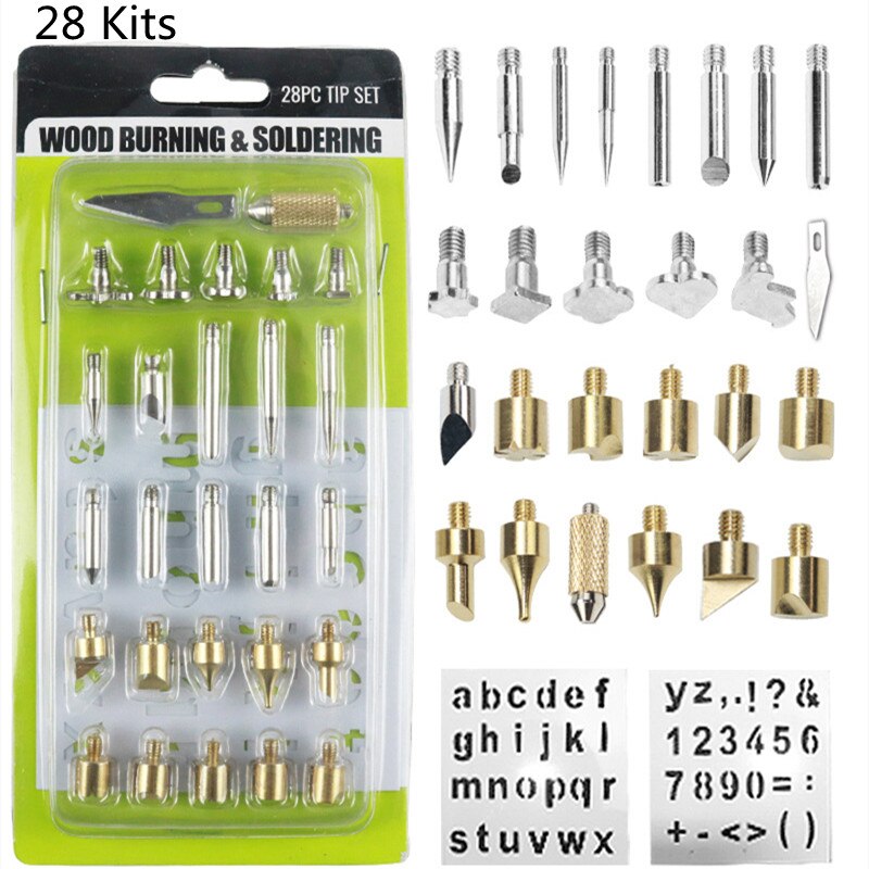 Houtgestookte Pen Tips Stencil Soldeerbout Tip Voor Pyrography Houtbewerking Carving Tool Voor Diy Hobby Craft: 28kits