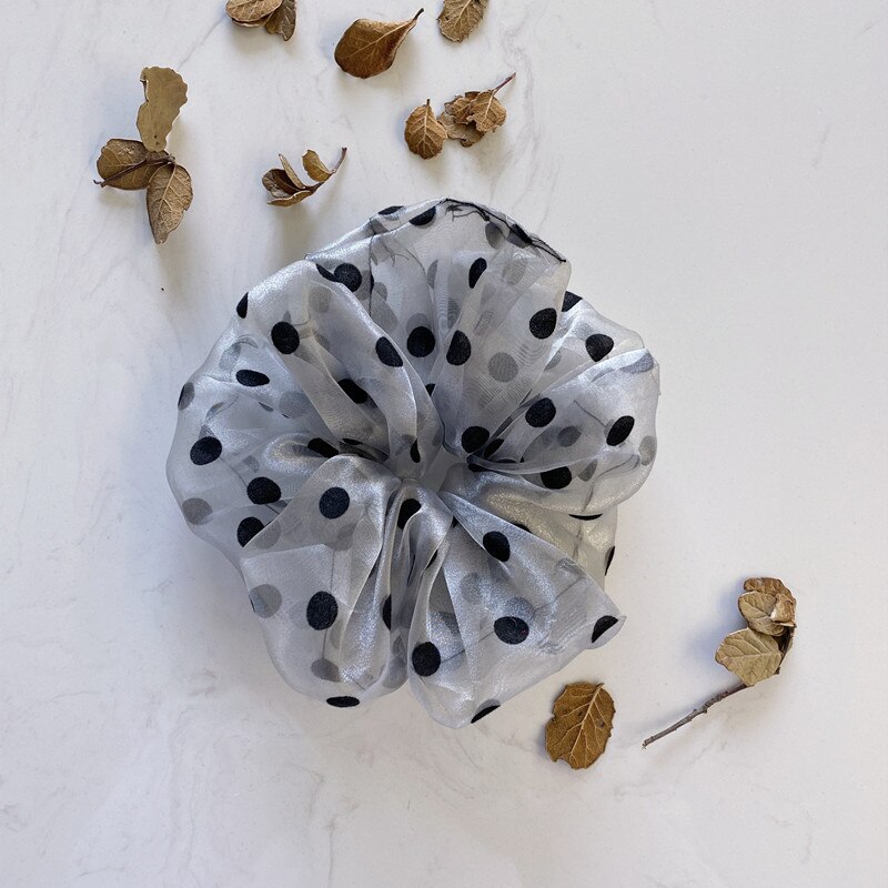 Zuid-korea Ins Online Celebrity Celebrity Stijl Haaraccessoires Koreaanse Stijl Mori Serie Kant Gaas Polka Dot Grote Maat intes: Gray