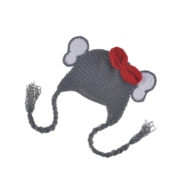 Newborn Boys Elephant Costume Knitted Baby Animal Hat and Shoes Set for Photo Shoot Infant Crochet Photography Props Clothing