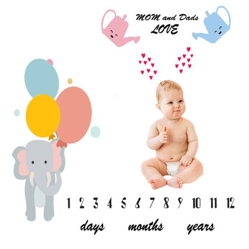 Baby Meilenstein Foto Requisiten Hintergrund Decken Ebene aufbringen Kleinkind Spielen Matten Hintergrund Tuch Kalender Foto Zubehör nordisch