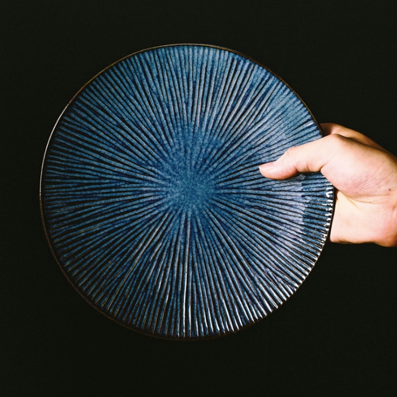 Salad Plate Inlay Dinner Dish Cartoon Pattern Steak Plates Home Hotel Ceramic Food Dishes Tray Pasta Restaurant Dish