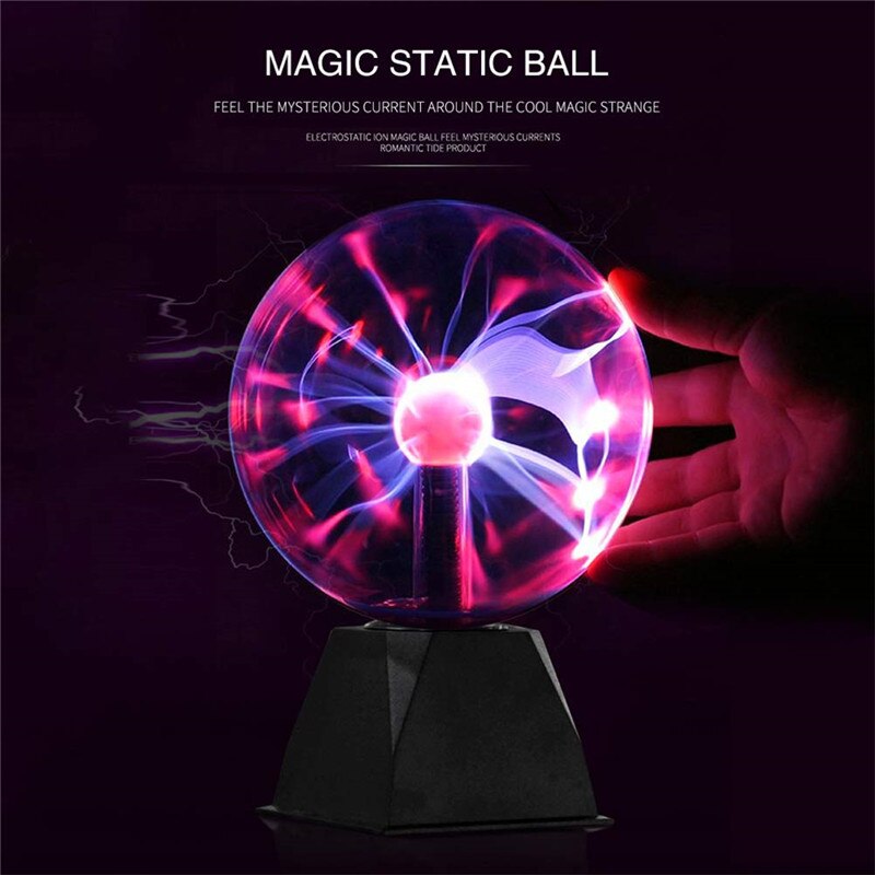 3/4/5/6/8inch Glass Plasma Ball Magic moon Lamp Electrostatic Sphere Plasma Light Bulb Touch Novelty Table Lamp Home decoration