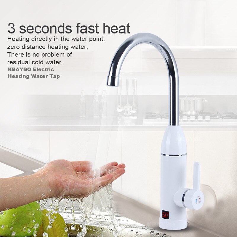 KBAYBO-grifo de agua instantáneo, calefacción en frío, sin depósito, calentador de agua instantáneo, grifo calentador de agua eléctrico de cocina