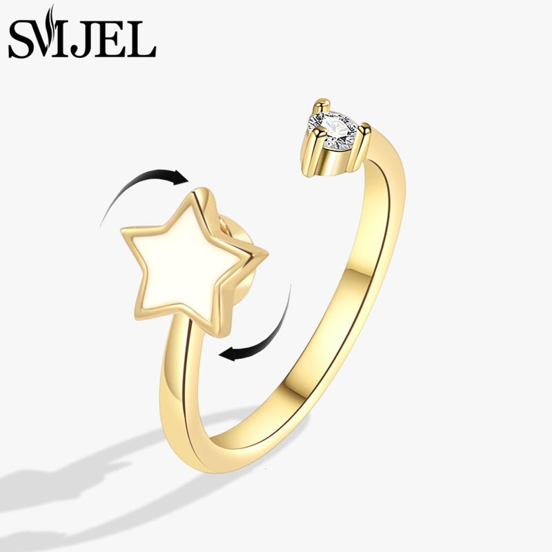 Sunflower Anxiety Ring Fidget Spinner Rings for Women Cute Butterfly Hummingbird Charms Finger Ring Anti Stress Rotate: GRAY