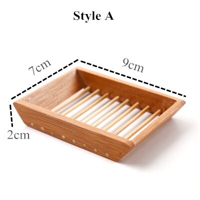 Jabonera de madera para baño, caja de jabón de drenaje Manual de bambú Simple creativa, bandeja de jabón, inodoro, jabonera de madera japonesa: style A