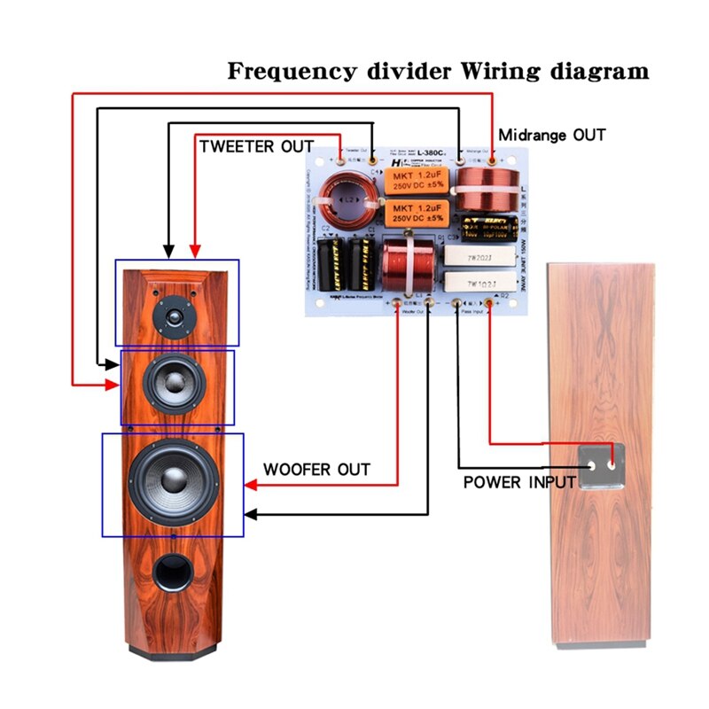 L -380c 3- 3 -lautsprechereinheit (hochtöner + mitteltöner + tieftöner) hifi-heimlautsprecher mit frequenzweichenfiltern
