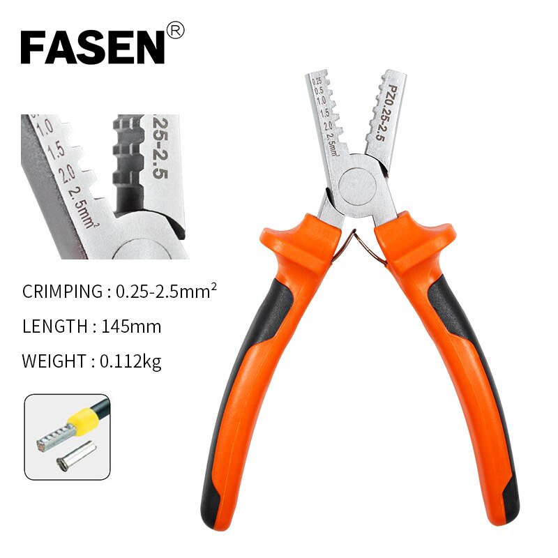 PZ0.25-2.5 PZ1.5-6 PZ0.5-16 PZ10-35 MINI-TYPE Crimping Plier terminals crimping pliers electric tools tube terminal crimper kit: PZ0.25-2.5