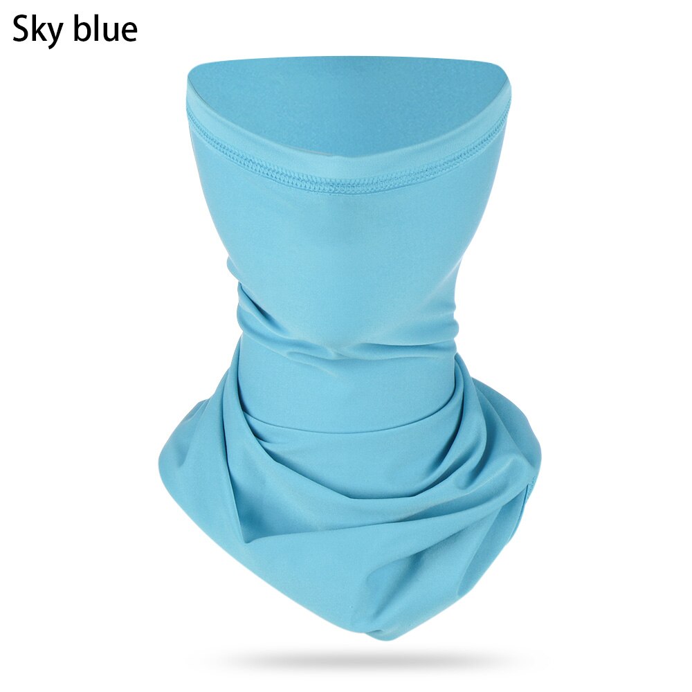 Foulard magique respirant, masque facial fin, cache-cou, bandana, cagoule de sport, cyclisme, demi-foulards: Bleu ciel