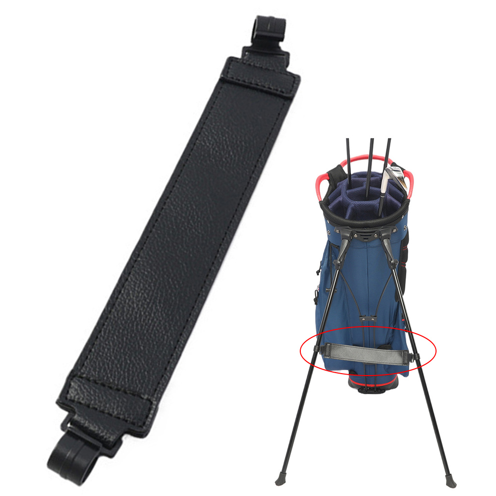 Golf Bag Bracket Pedestal Adjuster PU Leather Hook Adjustable Golf Stand Bag Leg Stabilizer Strap Golf Supplies
