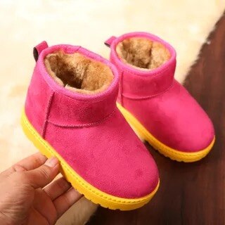 Classic Kids Baby Peuter Schoenen Kind Winter Warme Snowboots Schoenen Pluche Dikkere Zool Jongens Meisjes Snowboots Schoenen Grote size 22-36: rooskleurig rood / 1.5