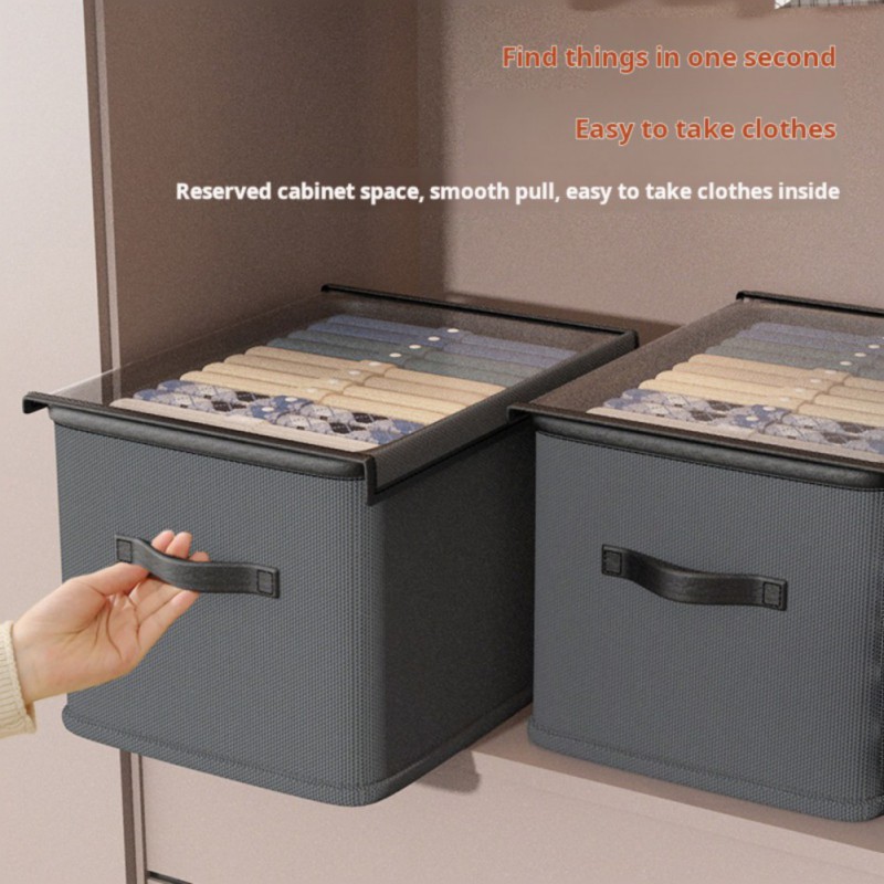 Foldable Home Storage Box Clothes Trousers Home Multi-functional Compartment Drawer Wardrobe Soild Color Storage Boxes