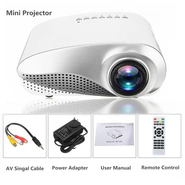 Clear Mini Draagbare 1080P 3D Hd Led Projector Multimedia Home Theater Usb Vga Hdmi Tv Home Theatre-systeem