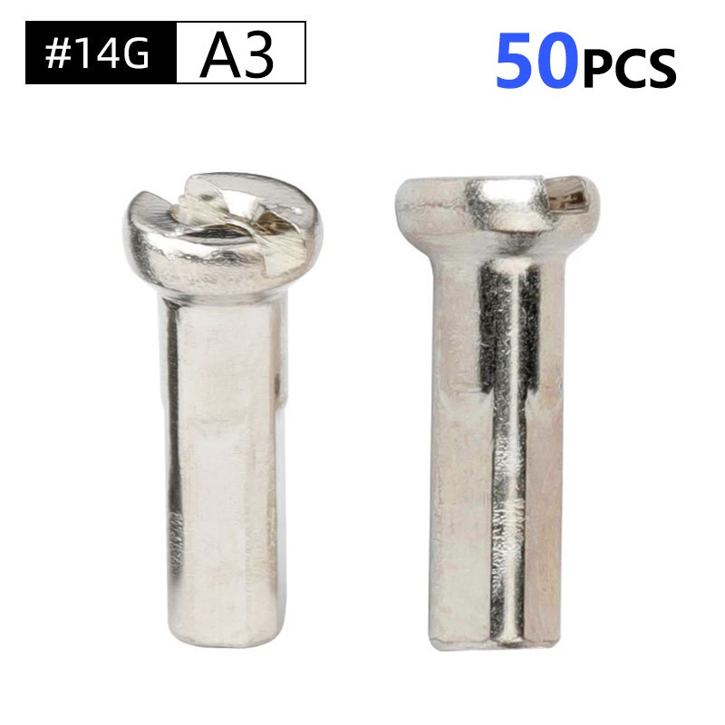 Couvre-rayons de vélo en aluminium, accessoires de cyclisme ultralégers, 12/14mm, 50 pièces: 14G silver