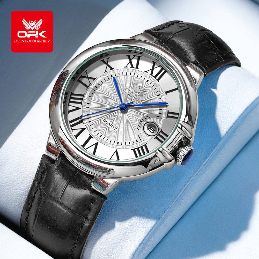 OPK 6039 Herenhorloge Origineel Quartz Horloge Waterdicht Lichtgevende Horloges Voor Man Automatische Datum Horloge Met Doos Reloj Hombre: Multicolor