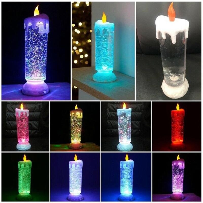 LED Water Candle Color Change Electronic Rechargeable With LED Glitter Color Waterproof Candle Candle B0A4