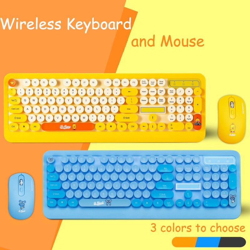 Trådløst tastatur og mus sæt bluetooth retro punk skrivemaskine 104 nøgler til office pc desktop notebook mac windows  #k68