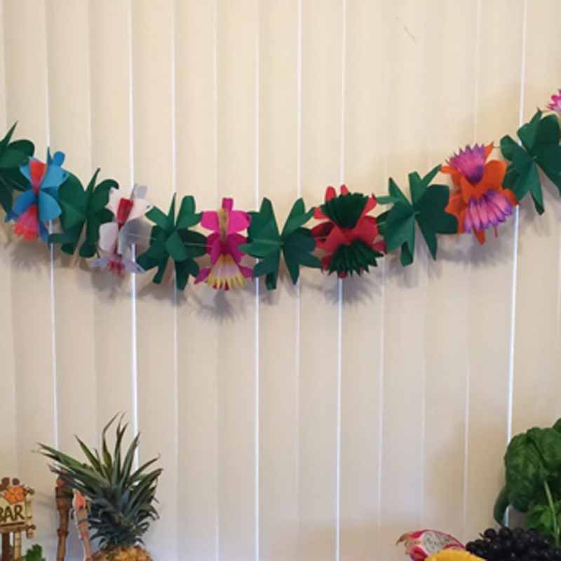 Væv blomsterkrans til sommer tropisk hawaiiansk luau strandfest moana jungle tema fødselsdag bryllup baby shower dekoration