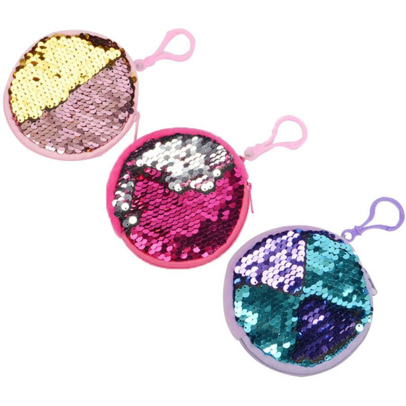 Flicka pojke barn hängbar paljett mini glitterväska liten paljettväska myntplånböcker
