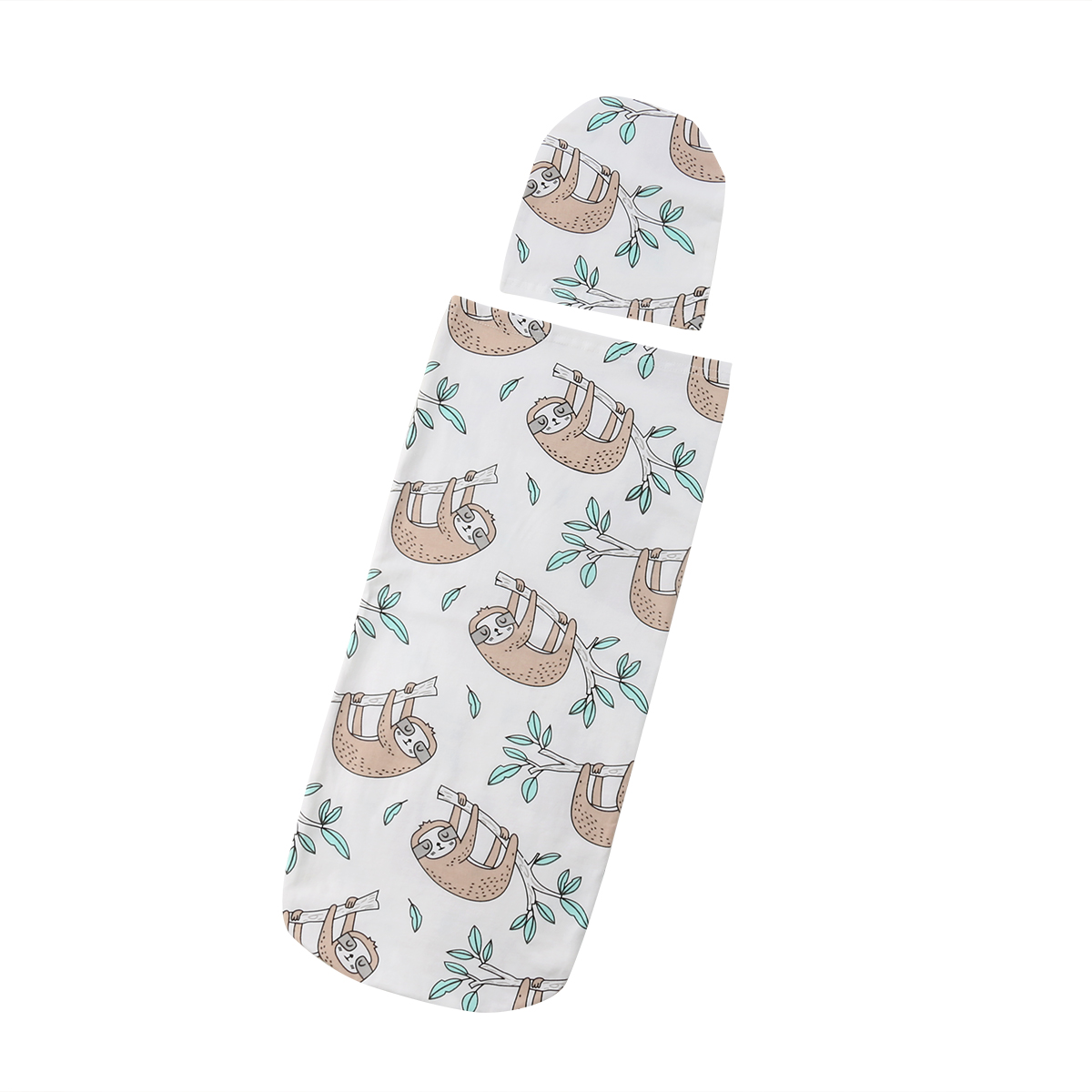 Pudcoco 2 pièces/ensemble bébé Robes imprimer Animal -né bébé Swaddle couverture bébé dormir Swaddle enveloppe en mousseline bandeau: H