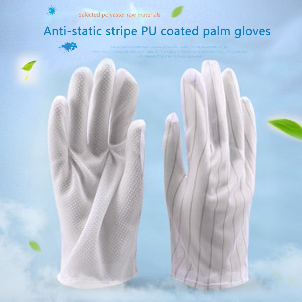 Disposable Ssanitary Gloves 10pc Adult Recyclable Coated Palm Non-slip Stripe Gloves guantes nitrilo guantes desechables
#GH