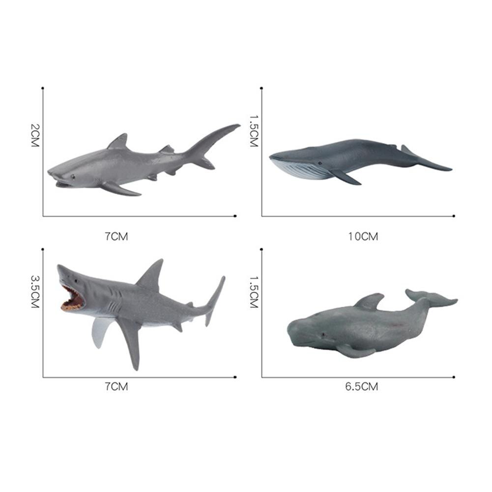 4 teile/satz Kunststoff Mini Solide Statische Marine Kreatur Modell einstellen Wissenschaft Pädagogisches Dekoration Spielzeug