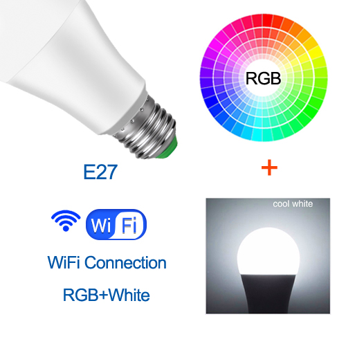 B22 Smart Led Lamp E27 RGBW 15W WiFi Lamp Bluetooth 4.0 Smart Lamp RGB + Wit Kleur Veranderen Dimbare AC85-265V Hotel Keuken Lamp: E27 RGBW WiFi