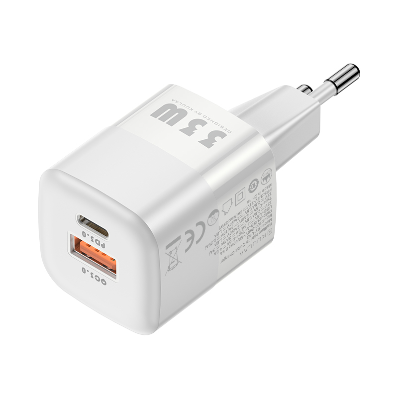 Kuulaa 33W Gan Charger Usb C Type C Pd Draagbare Oplader Snel Opladen Voor IPhone13 12 11 Max Pro xs 8 Plus Ipad Air 4 Ipad Mini: EU White