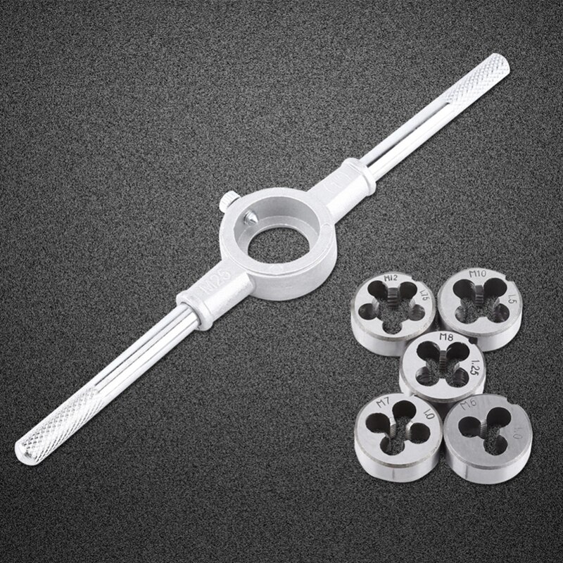 6PCS/Set Metric Die Wrench Kit Thread Processing Threading Tapping Hand Tool: Default Title