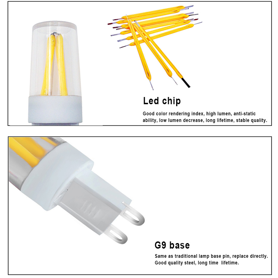 Promotio 10 Stuks Super Heldere Led Lamp G9 Filament COB 110V 220V 1.5W lamp 360 Stralingshoek Vervangen 20W Halogeen Licht voor Kroonluchter