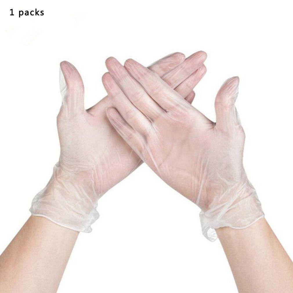 Guantes desechables transparentes de Pvc de látex Ding Qing, guantes protectores de tatuaje de belleza a prueba de trabajo Industrial, guantes de Pvc