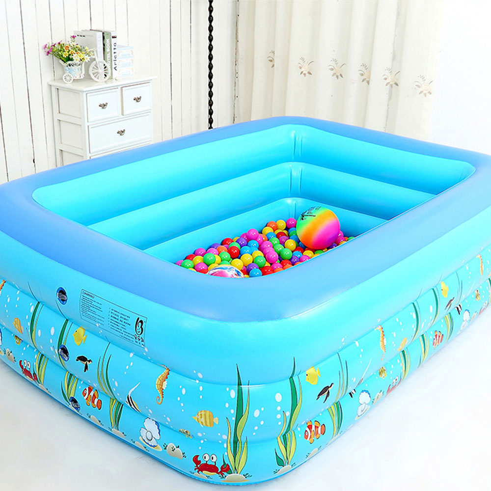 Inflatable Swimming Pools Kiddie Bathtubs Family Swimming Pool Swim Center for Kids Adults Babies Outside Garden 130x90x55 cm