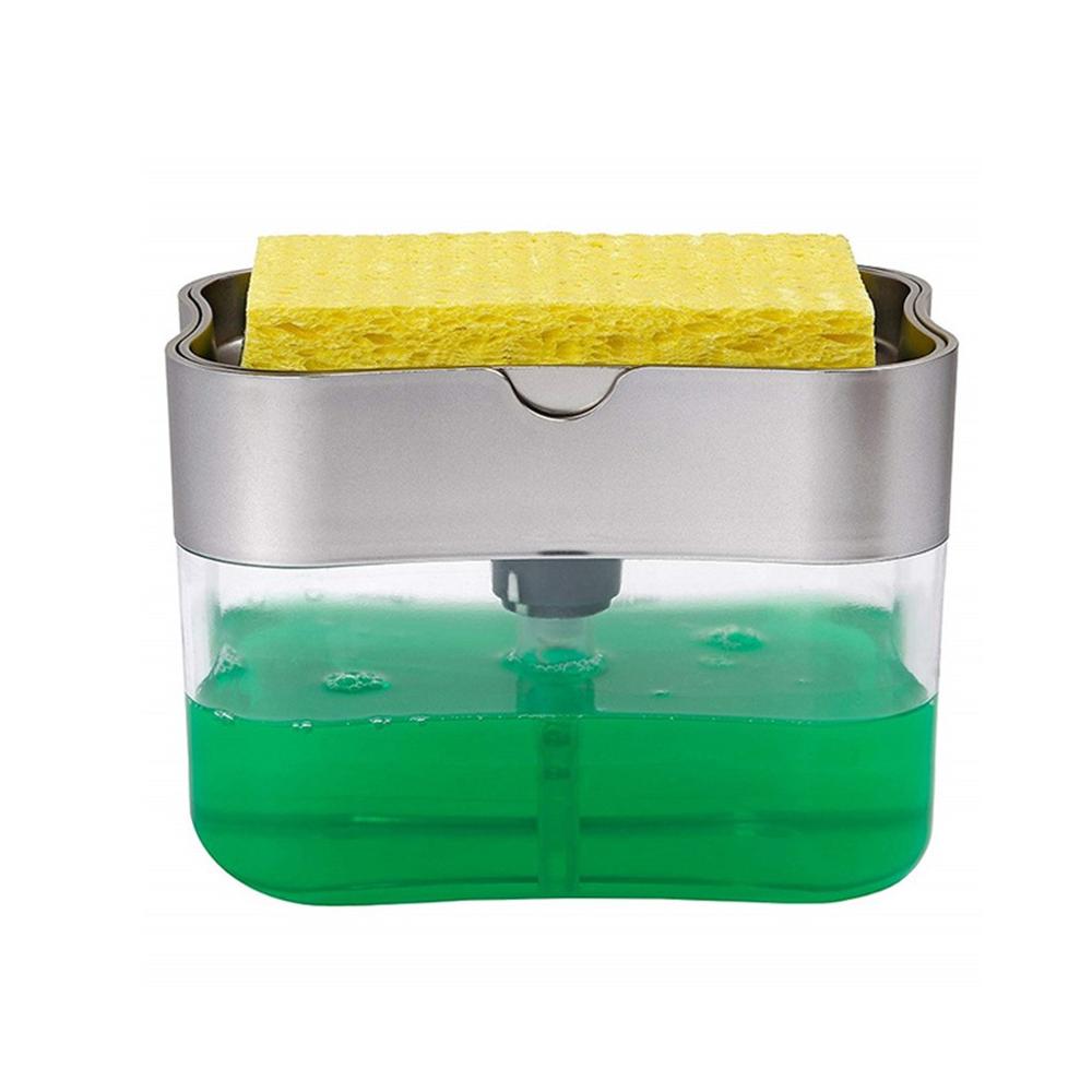 Dispensador de jabón con esponja 2 en 1 soporte de estante caja de jabón de doble capa detergente líquido para lavar platos contenedor dozoownik Na Mydlo y jw