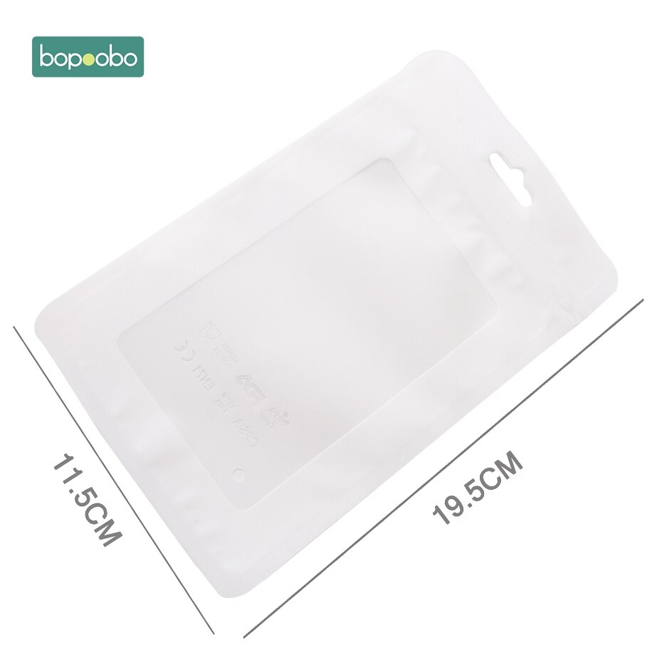 Bopoobo 10pc hvite plastposer hvite 11.5 x 19.5cm utstillingsposer miljøvennlig baby silikon perler pakke smykker anheng poser: misligholde tittel
