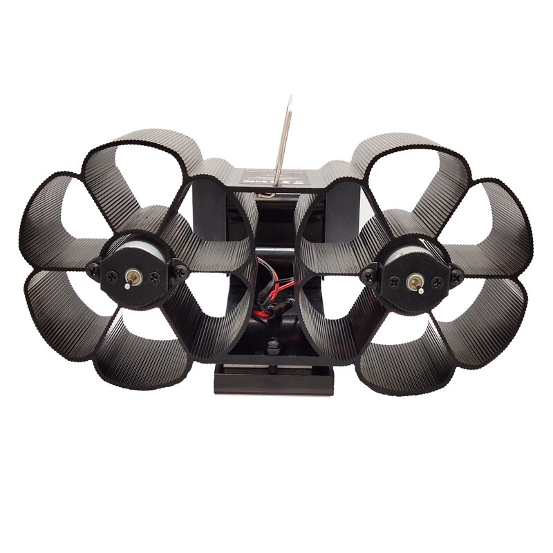 6-Blade Twin Motor Double Heat Powered Wood Stove Fan with Temperature Gauge - Ultra Quiet Fireplace Wood Burning Eco Fan for Ef