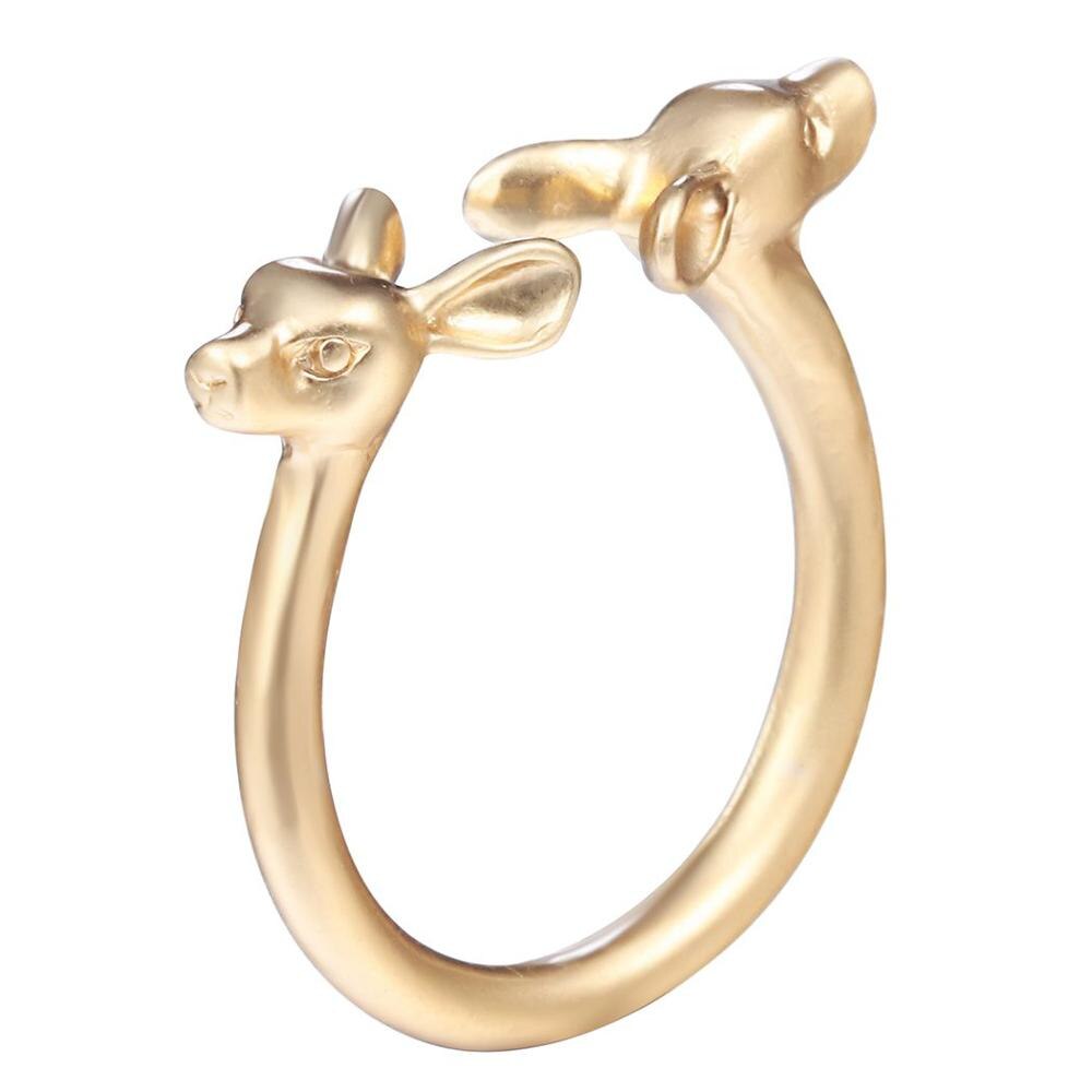 Todorova Regolabile Anello Animale Doppia Deer Femminile Anello Anello di Cerimonia Nuziale per le Donne del Regalo Dei Monili Dell'annata del Commercio All'ingrosso bijoux: Gold