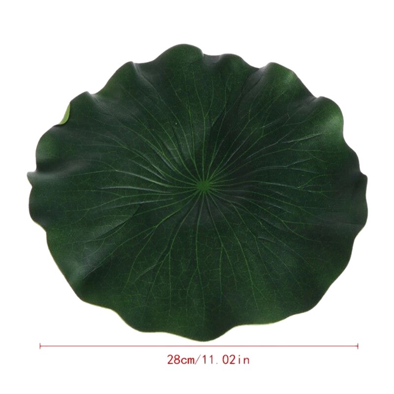 5pcs Artificial Lotus Water Lily Floating Flower Pond Tank Plant leaf Ornament 10cm Home Wedding Garden Pond Pool Decoration: 28cm(1Pc)