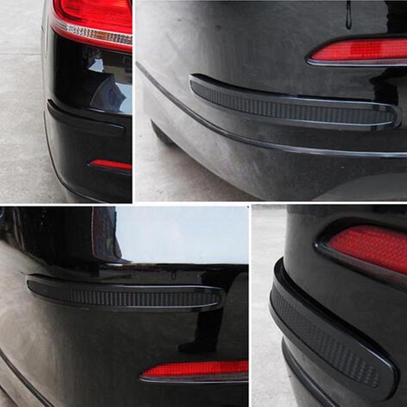 2Pcs Universal Car Bumper Protector Corner Anti-rub Scratch Guard Strip Rubber And