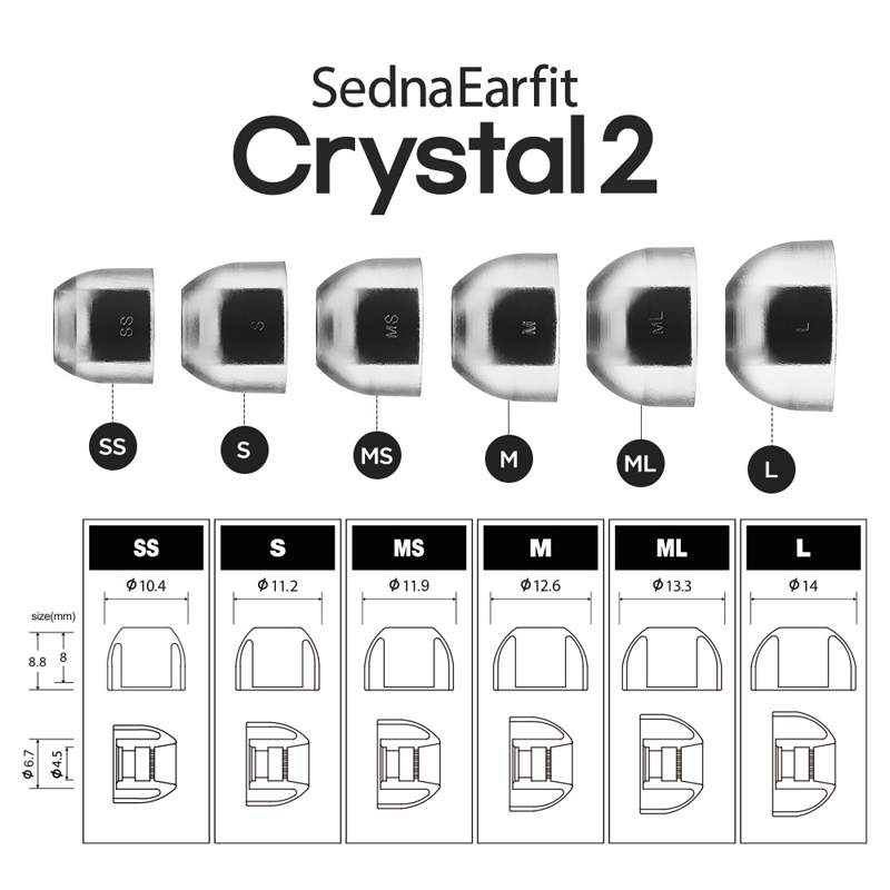 AZLA Crystal ii AZLA Crystal 2 AZLA Crystal Eartips AZLA Crystal Ear Tip AZLA Crystal Standard Silicone Ear Tips Auriculares Consejos