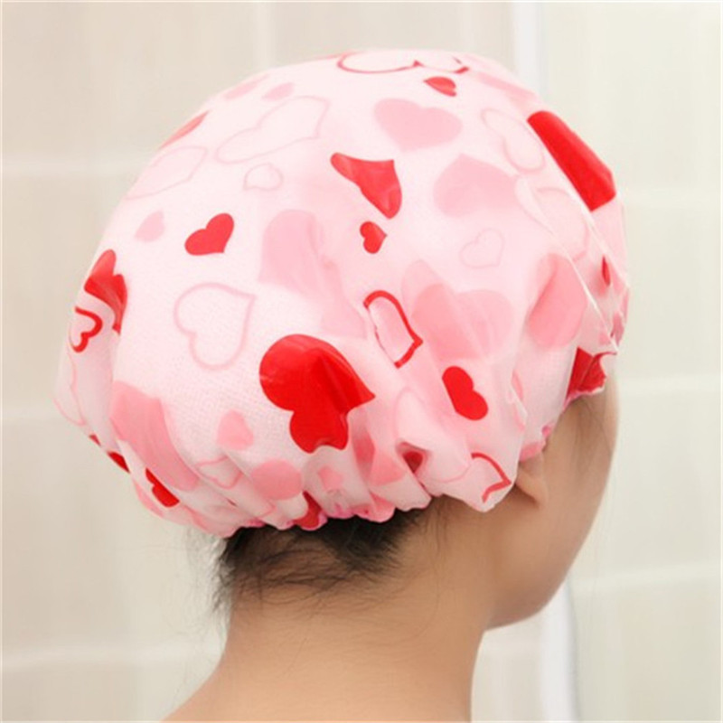 Cute Printing Elastic Shower Caps Thick Women Waterproof Shower Cap For Ladies Girl Hat Hair Bath Spa Shower Caps