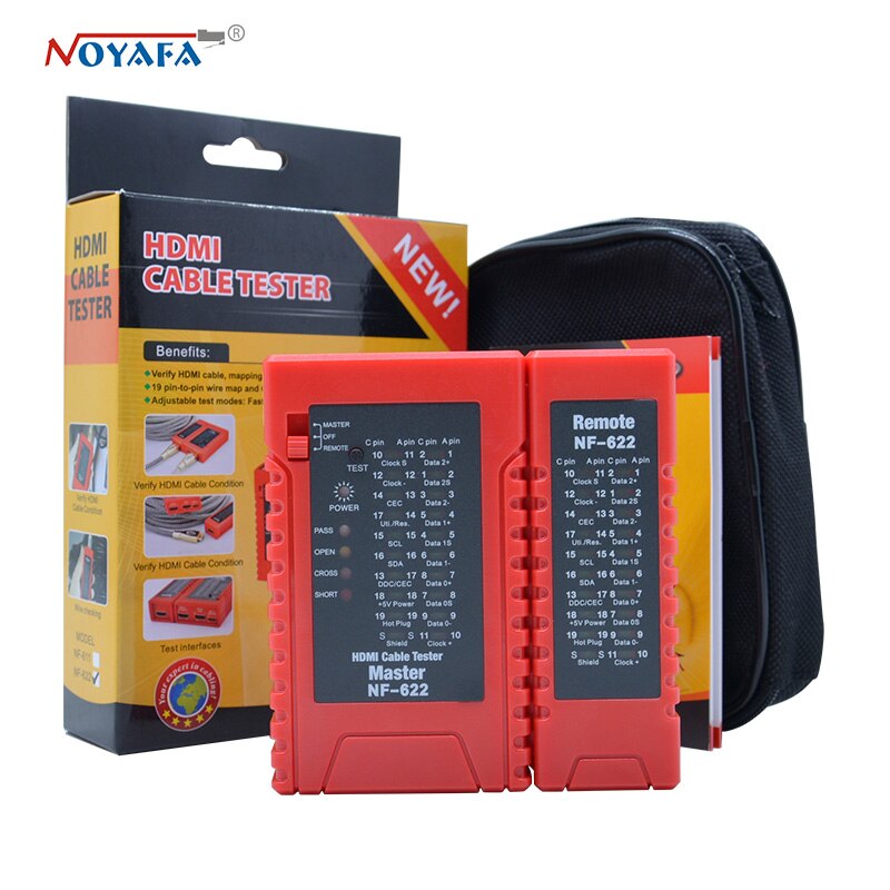 NOYAFA NF-622 HDMI wire tester check disorder, short, open and cross status of HDMI cables tester and HD wire test NF_622