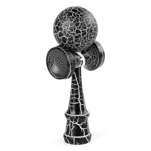 Houten Crack Verf Kendama Jongleren Bal Speelgoed Japanse Traditionele Fidget Outdoor Sport Stress Relief Speelgoed Volwassen Kinderen: Black White