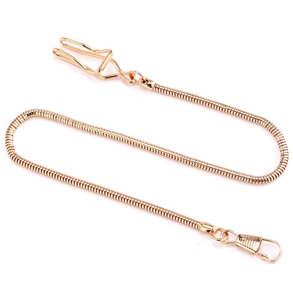 Sort/sølv/rosa guld retro slange kæde type lommeur kæder: Rose guld