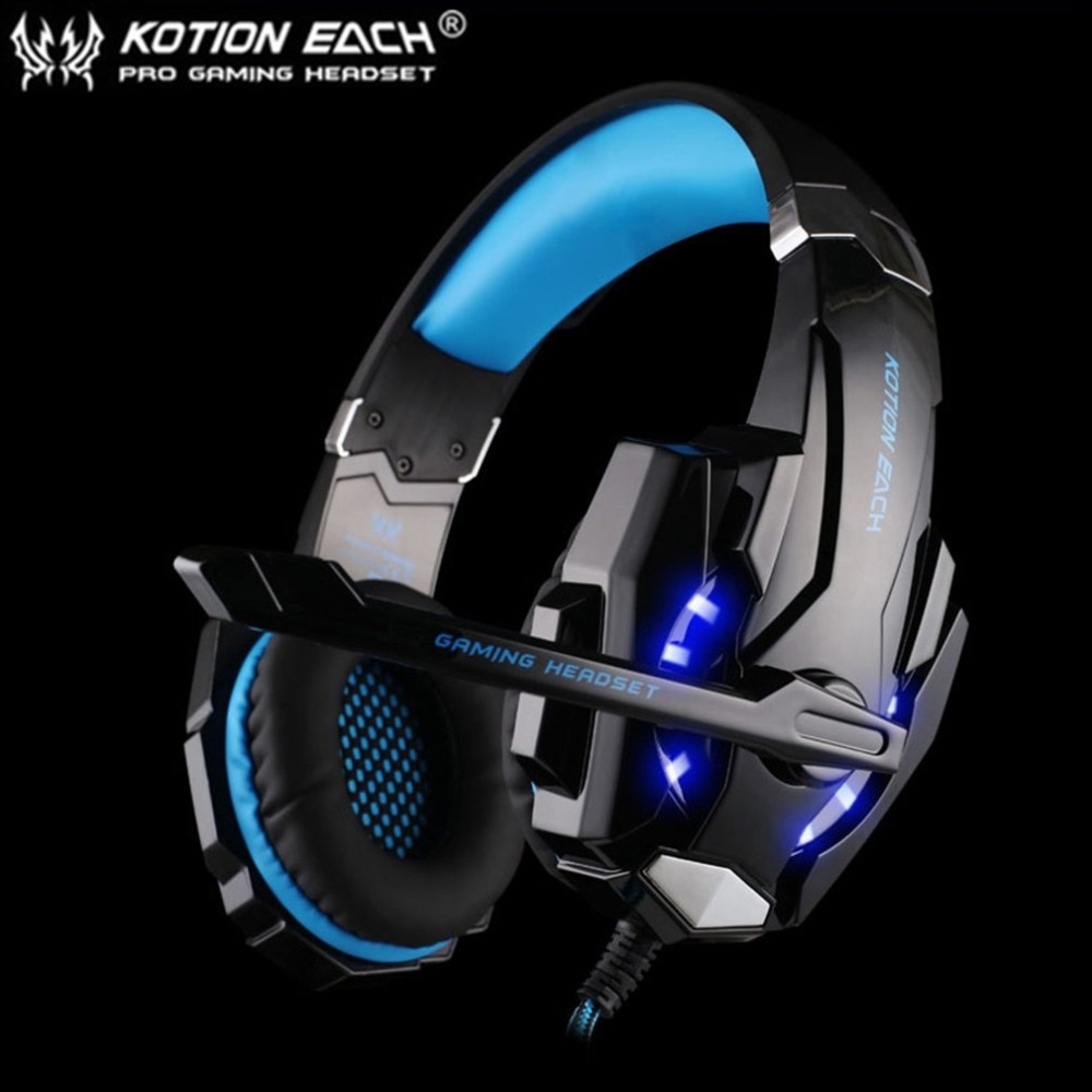 EACH G9000 3.5mm Gaming Headphone Microphone USB Single Hole Headset LED Light For PS4 Laptop Tablet Mobile Phones